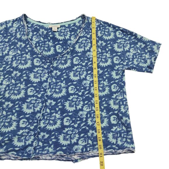 Sundance Top Womens Medium Blue Floral Knit Cotton Lightweight Boho Sustainable - Picture 11 of 11